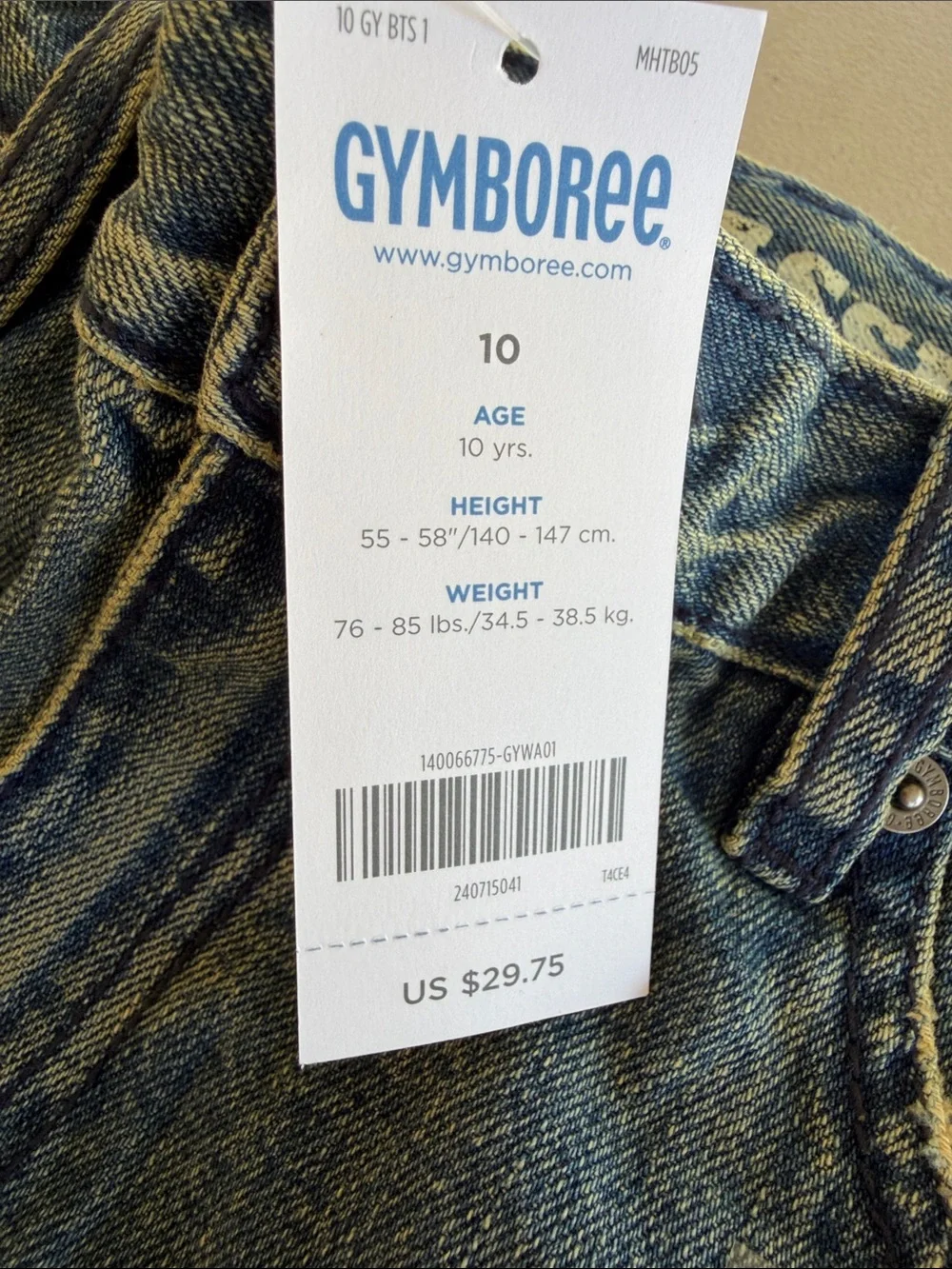 NWT Gymboree Light Blue Denim Bootcut Jeans With Adjustable Waist